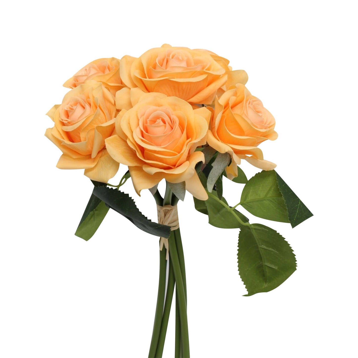 Real Touch Rose Bouquet - 6 stems-Soft Orange