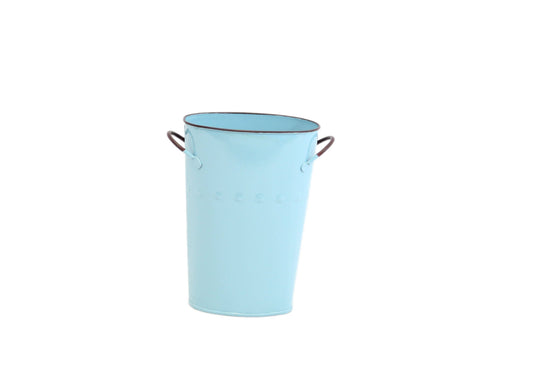 11" Oval French Bucket: Aqua