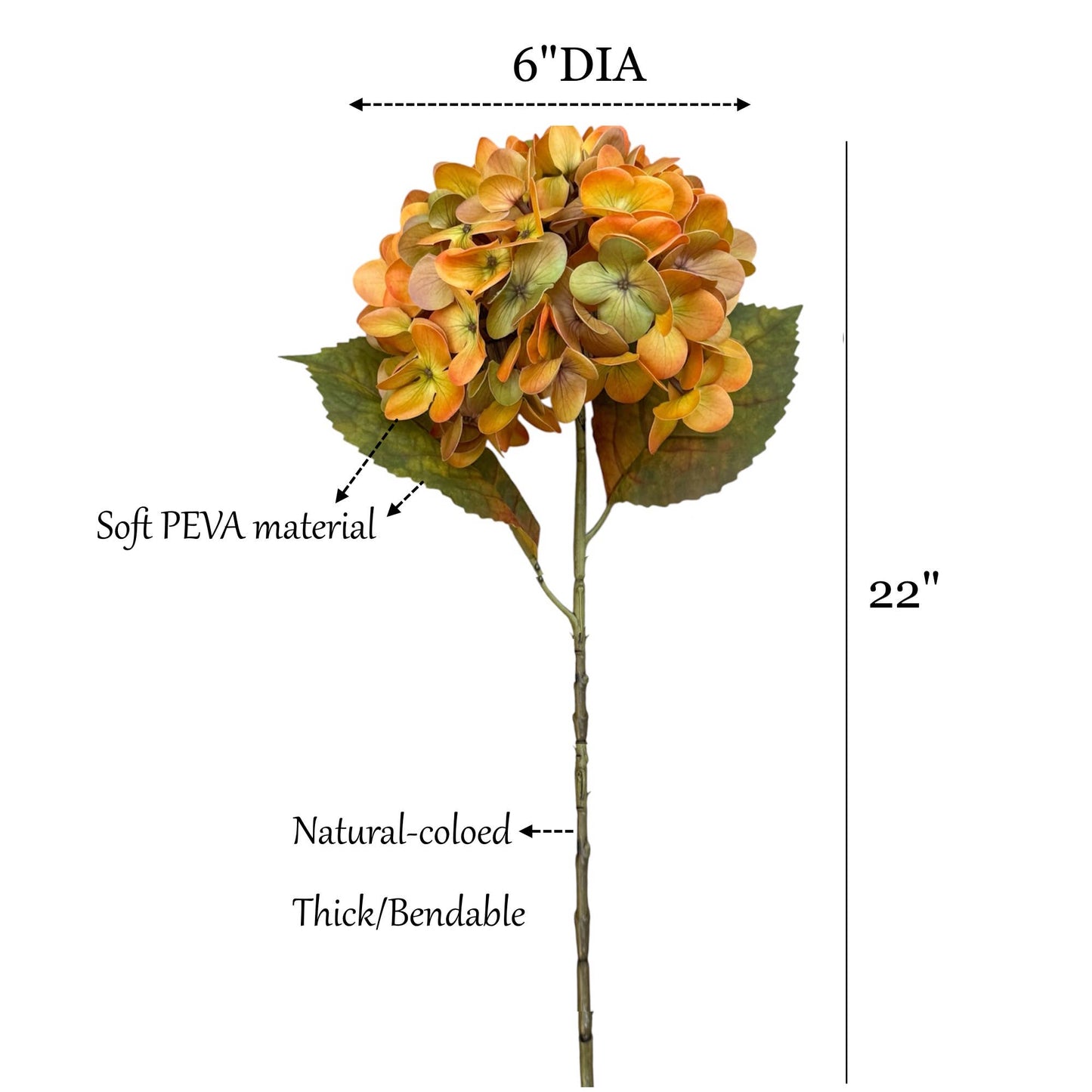 22" Soft Touch Hydrangea Stem – Fall