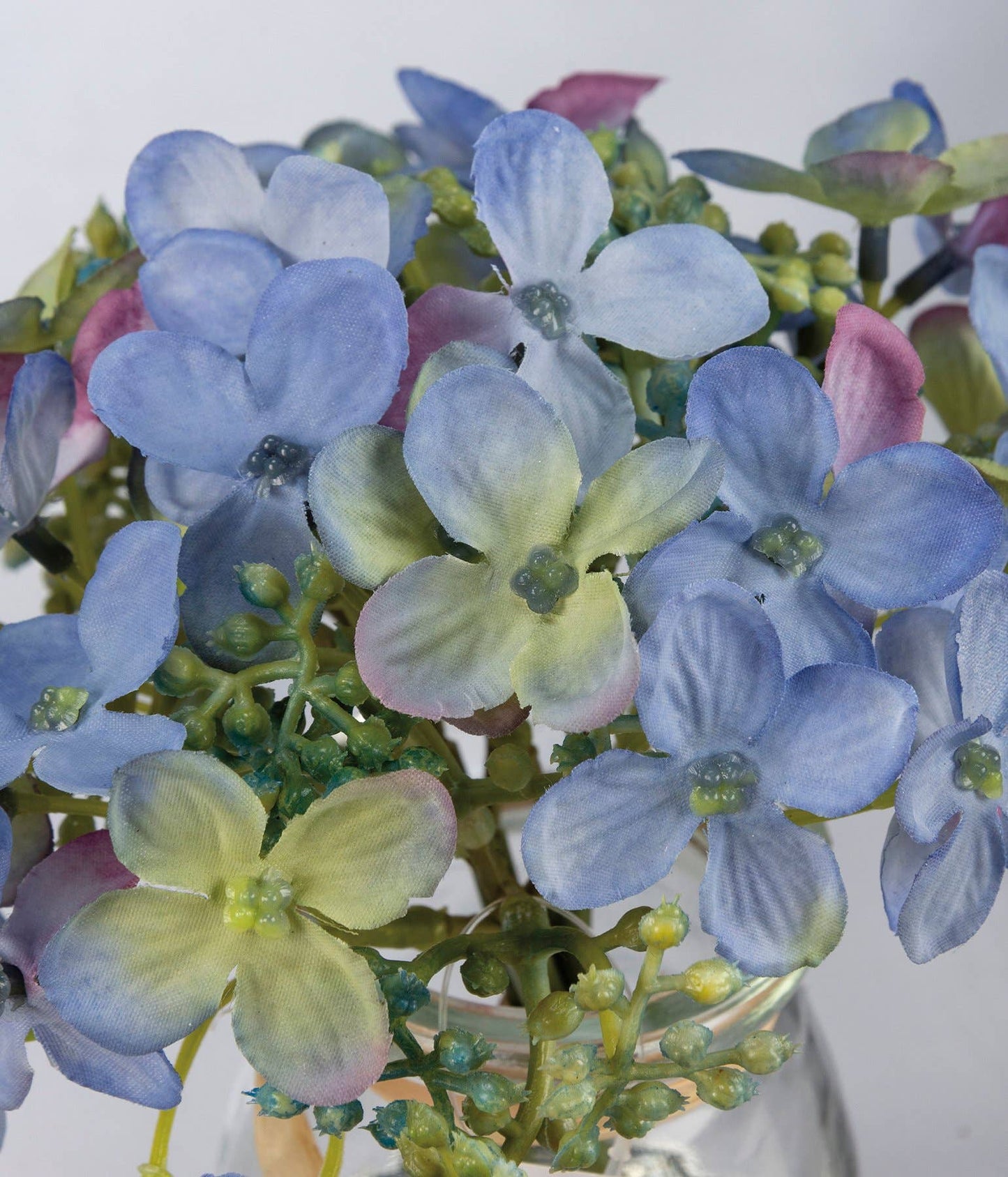 Blue Hydrangea in Bud Vase/Faux Water