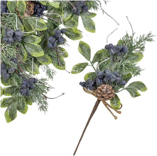 14"  Blueberry & Pinecone Spray