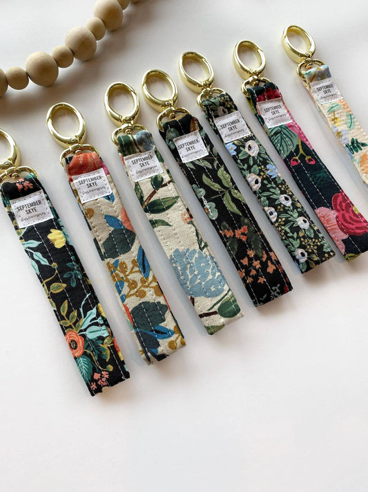 Key fob: RP Black Botanical Floral