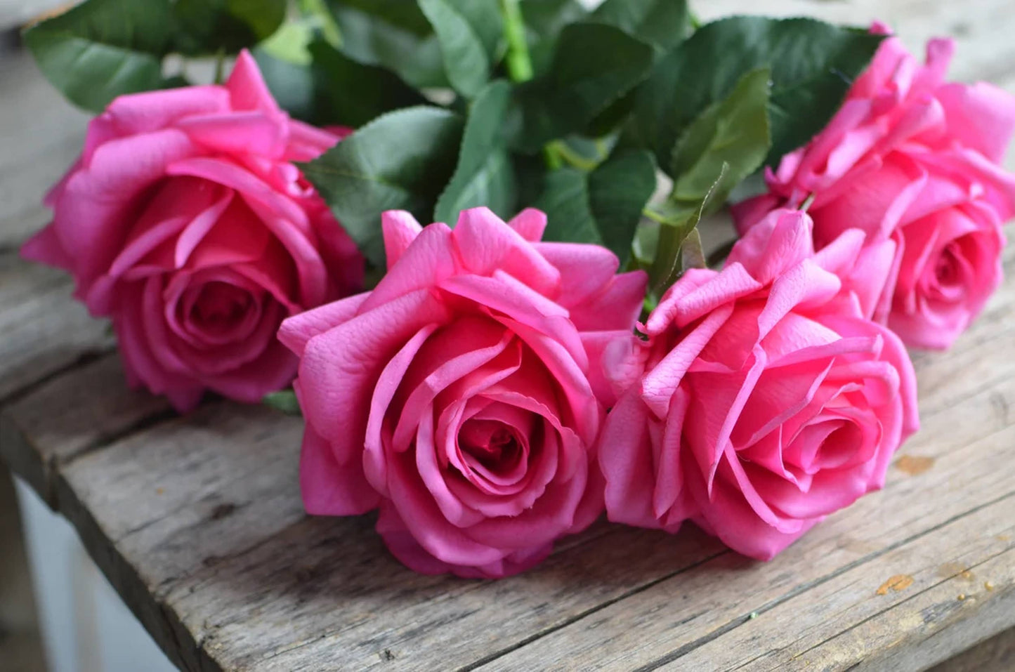 29" Real Touch Rose, Large Bloom: White