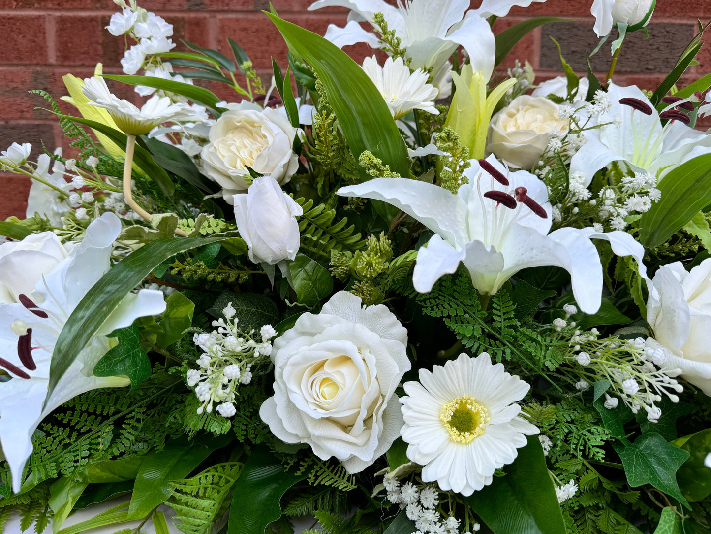 29" Real Touch Rose, Large Bloom: White