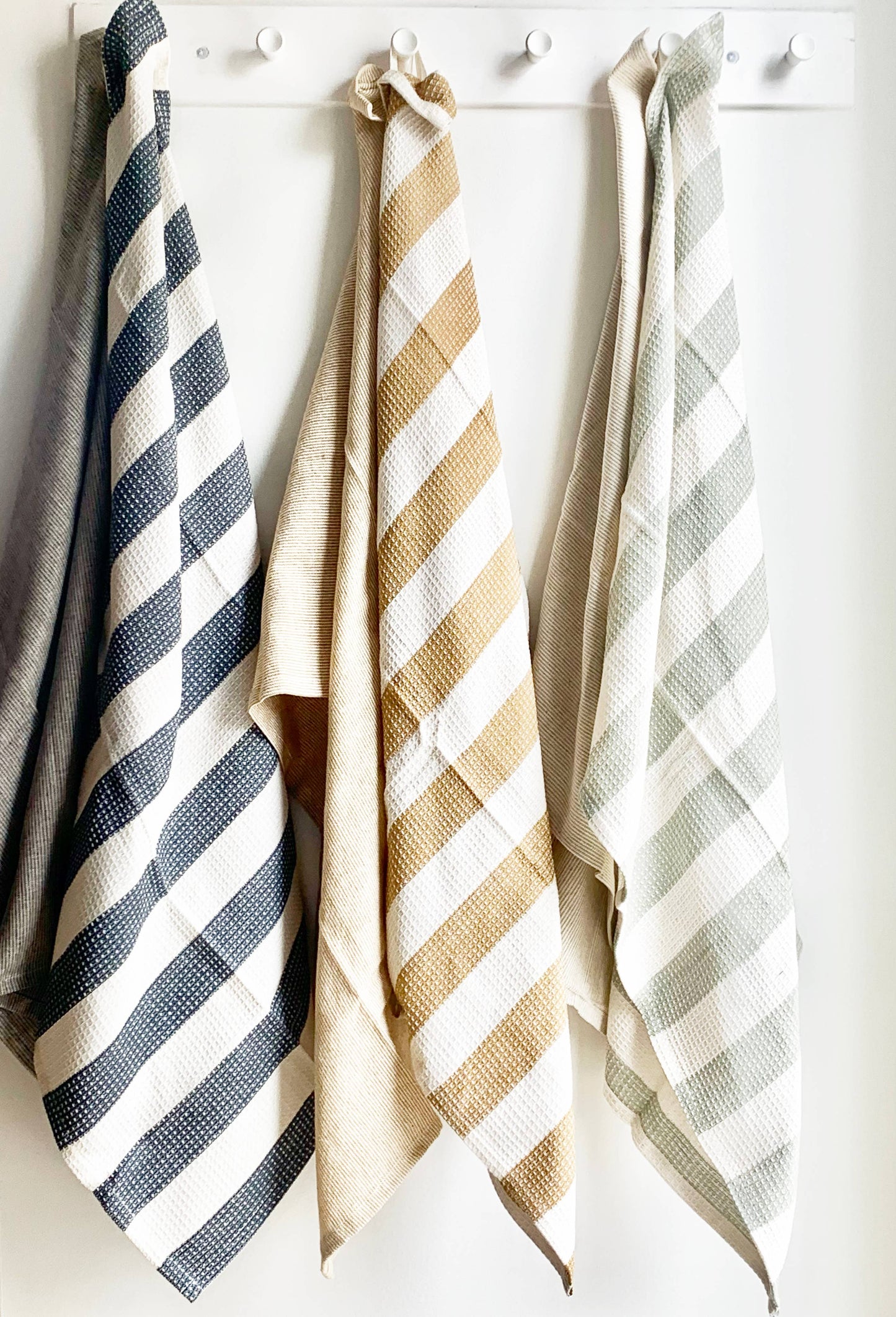 Striped Tea Towel set of 2 Yellow