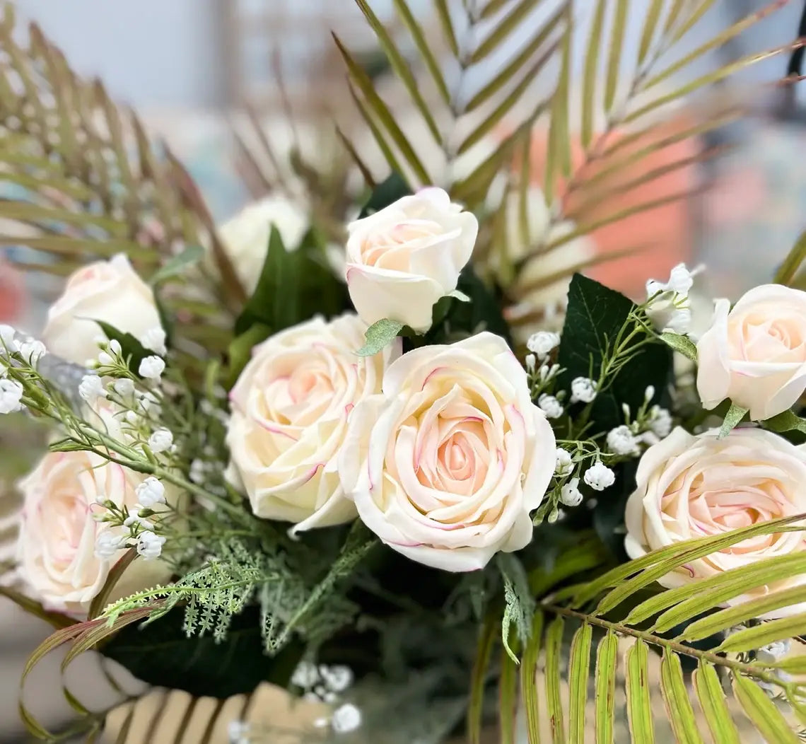 Real Touch Cabbage Rose: Living Coral