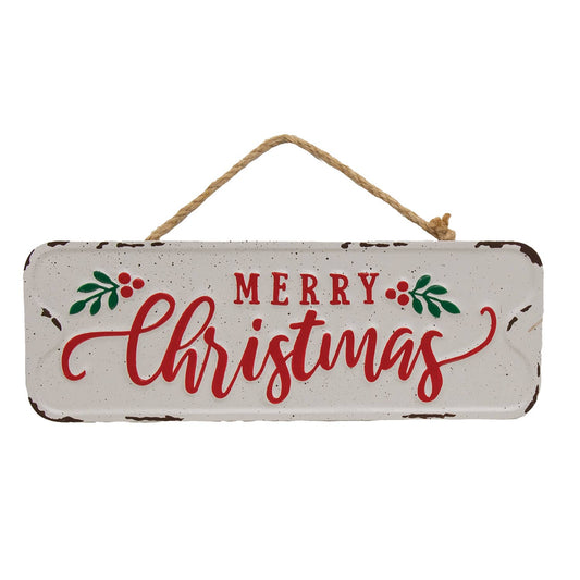 Distressed Metal "Merry Christmas" Sign