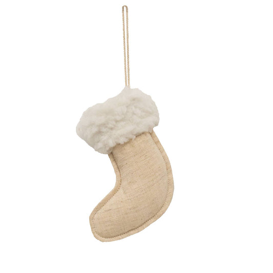 Natural Christmas Stocking Fabric Ornament
