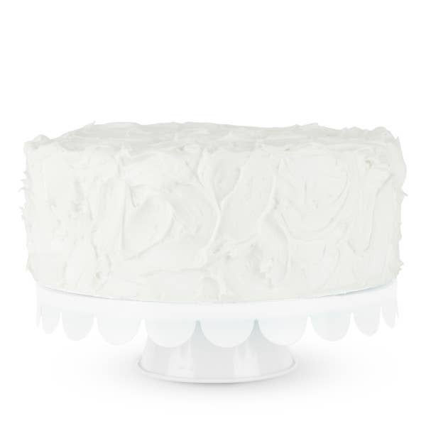 11" Cake Stand w/ Scalloped Edges - White
