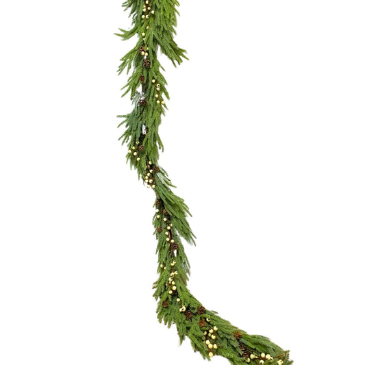 6' Norfolk Pine/Berry/Cone Garland