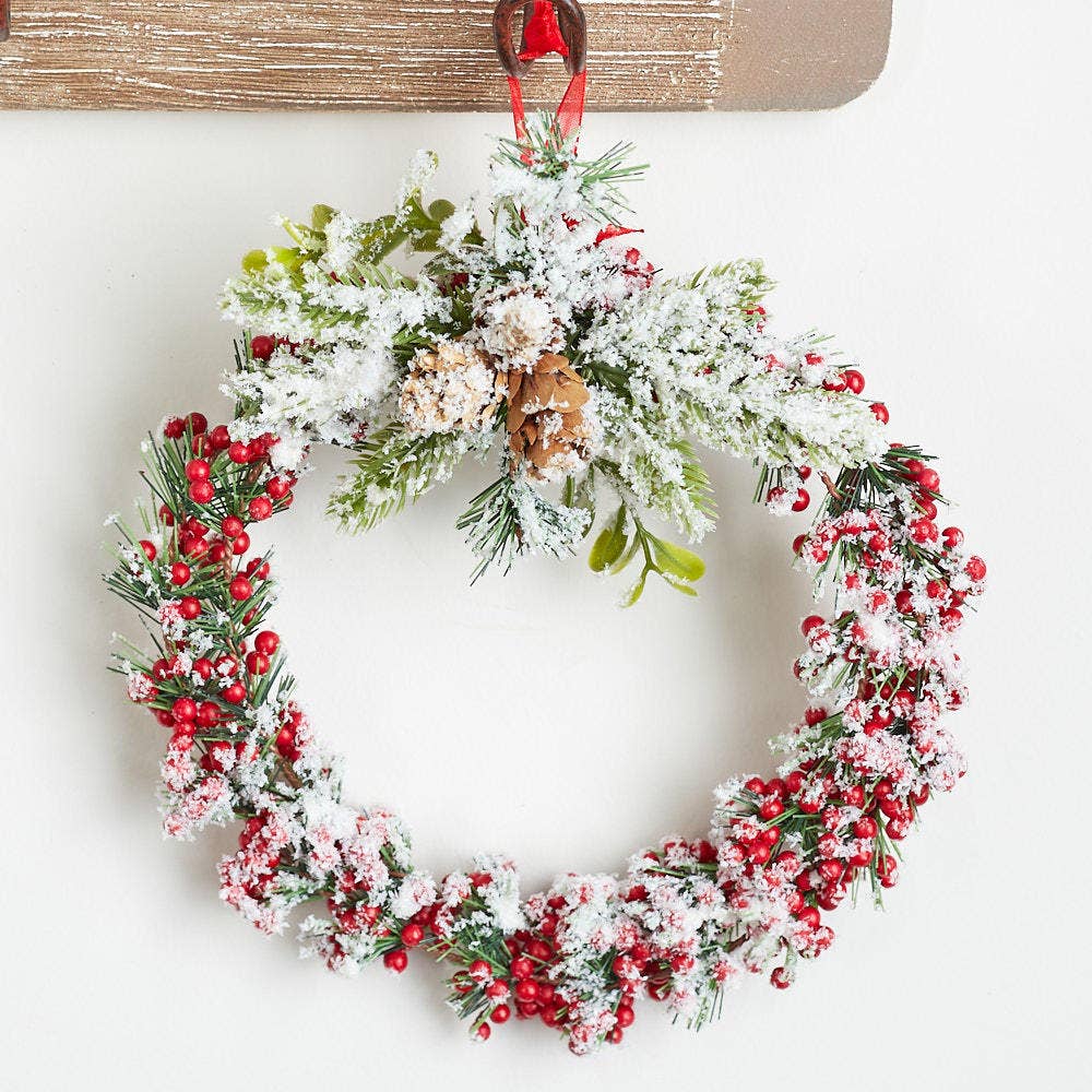 7" Snowy Holiday Wreath