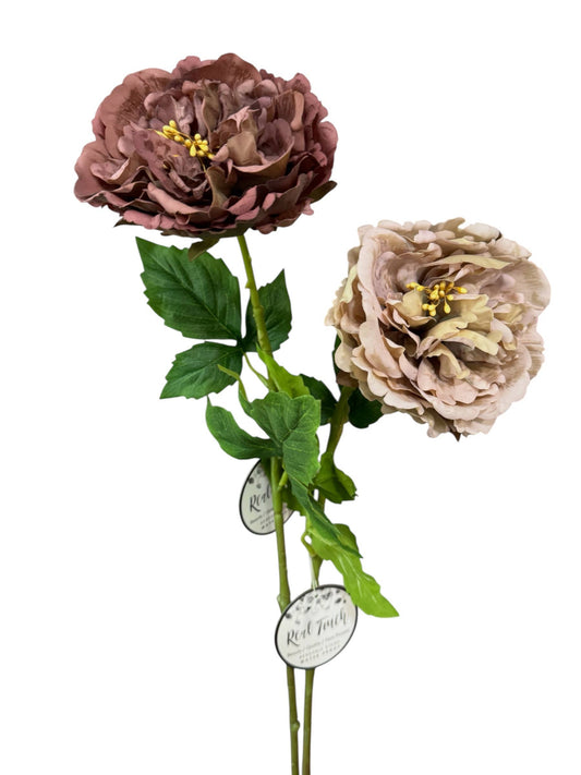 25” Real Touch Peony Stem - Fall