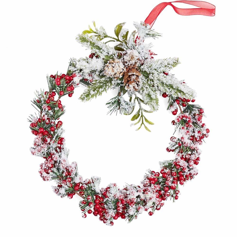 7" Snowy Holiday Wreath