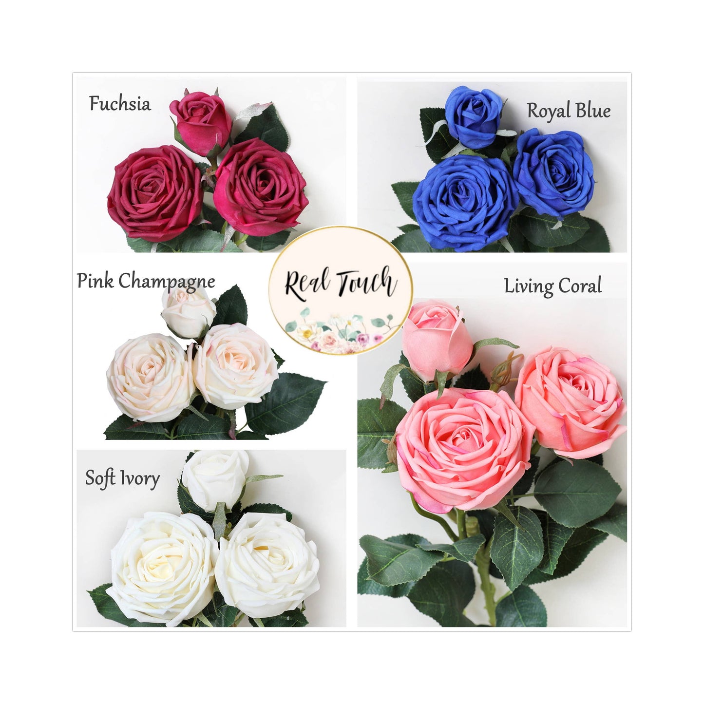 Real Touch Cabbage Rose: Living Coral
