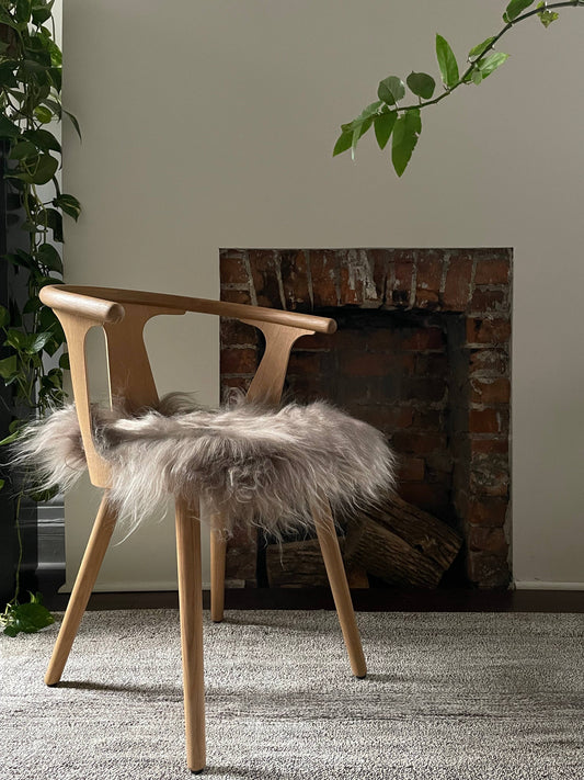 Light Taupe Icelandic Sheepskin Chair Pad