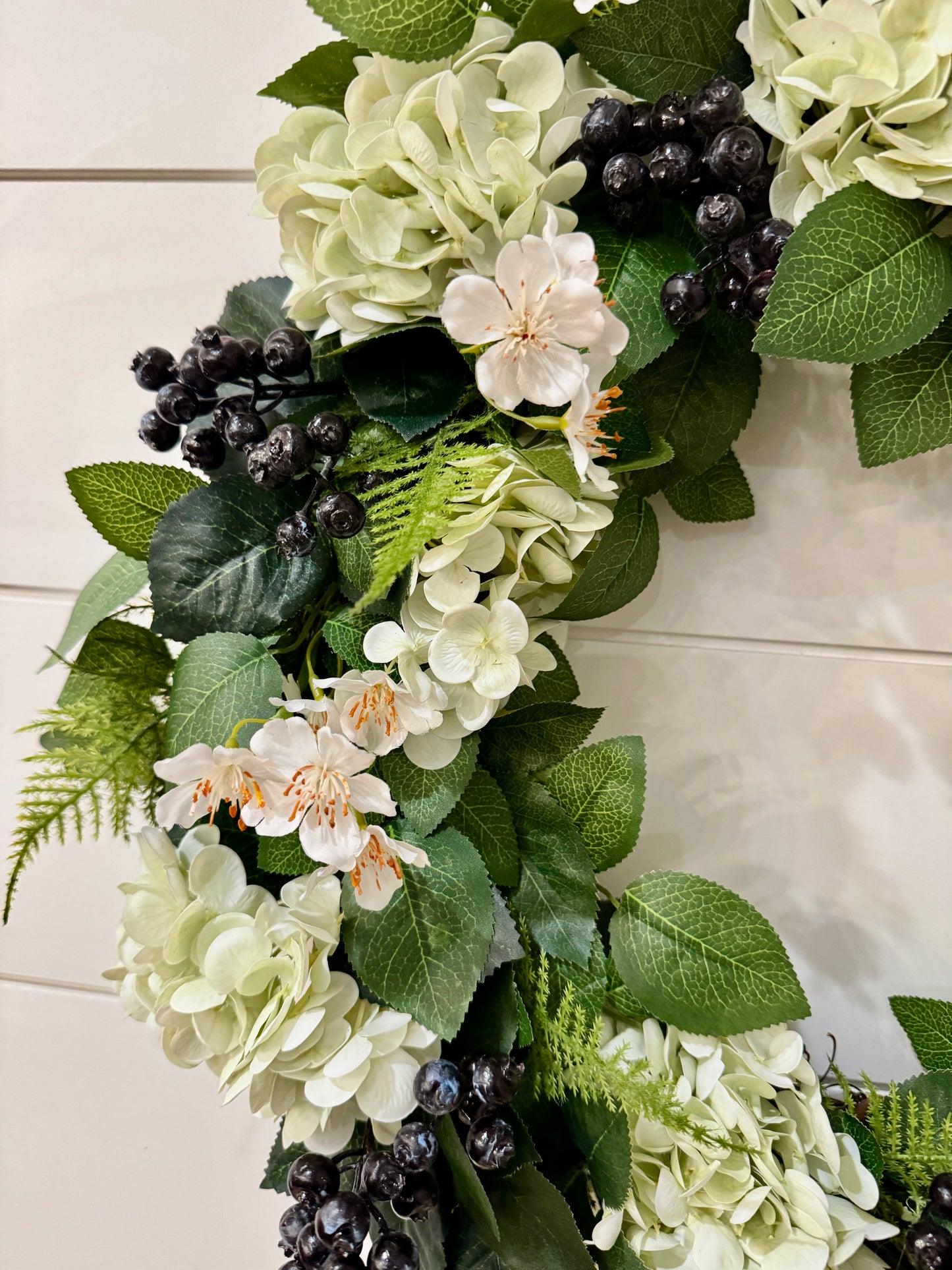 Real Touch Blueberry, Hydrangea & Greenery Wreath