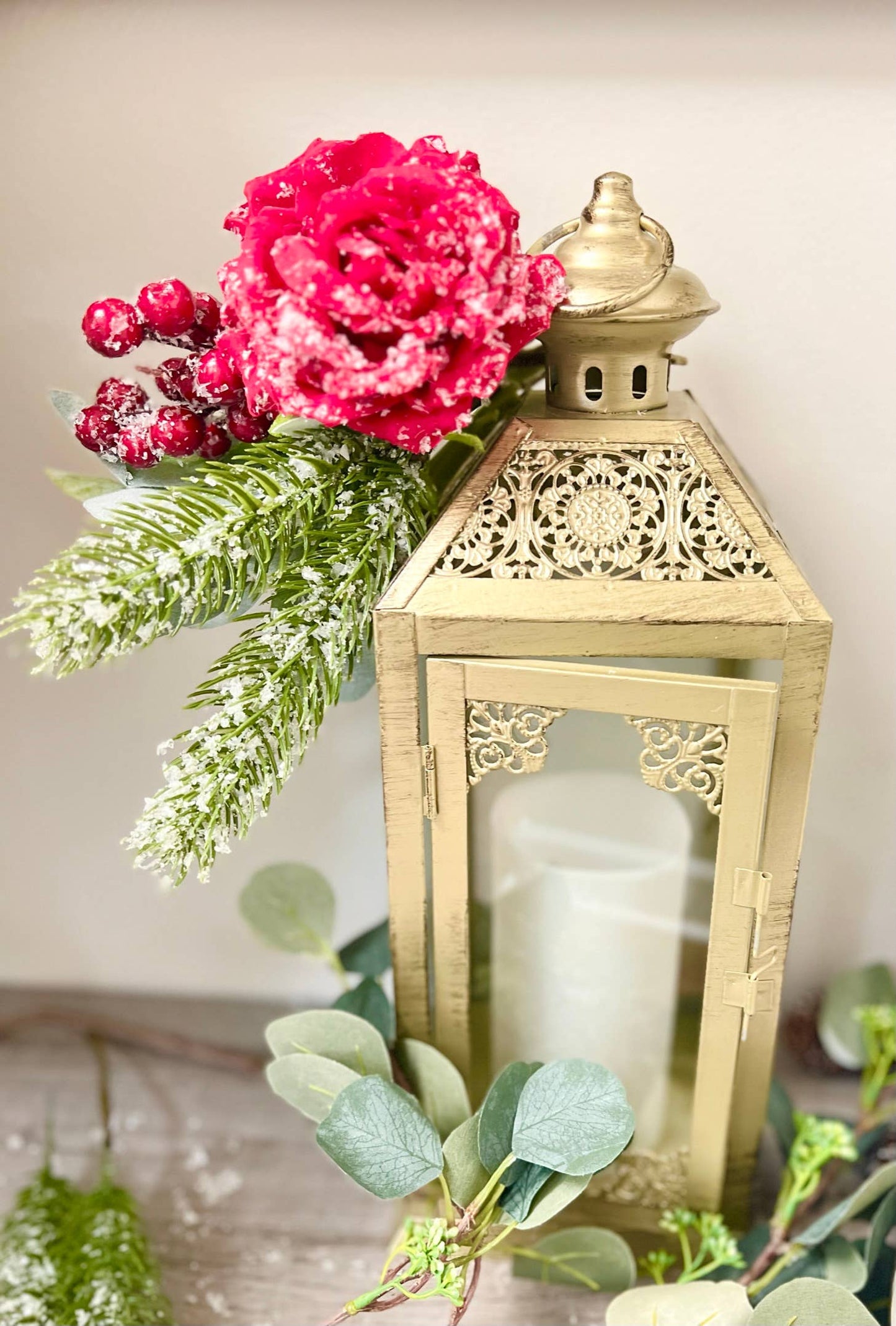 Artificial Snowy Rose: Cream Ivory