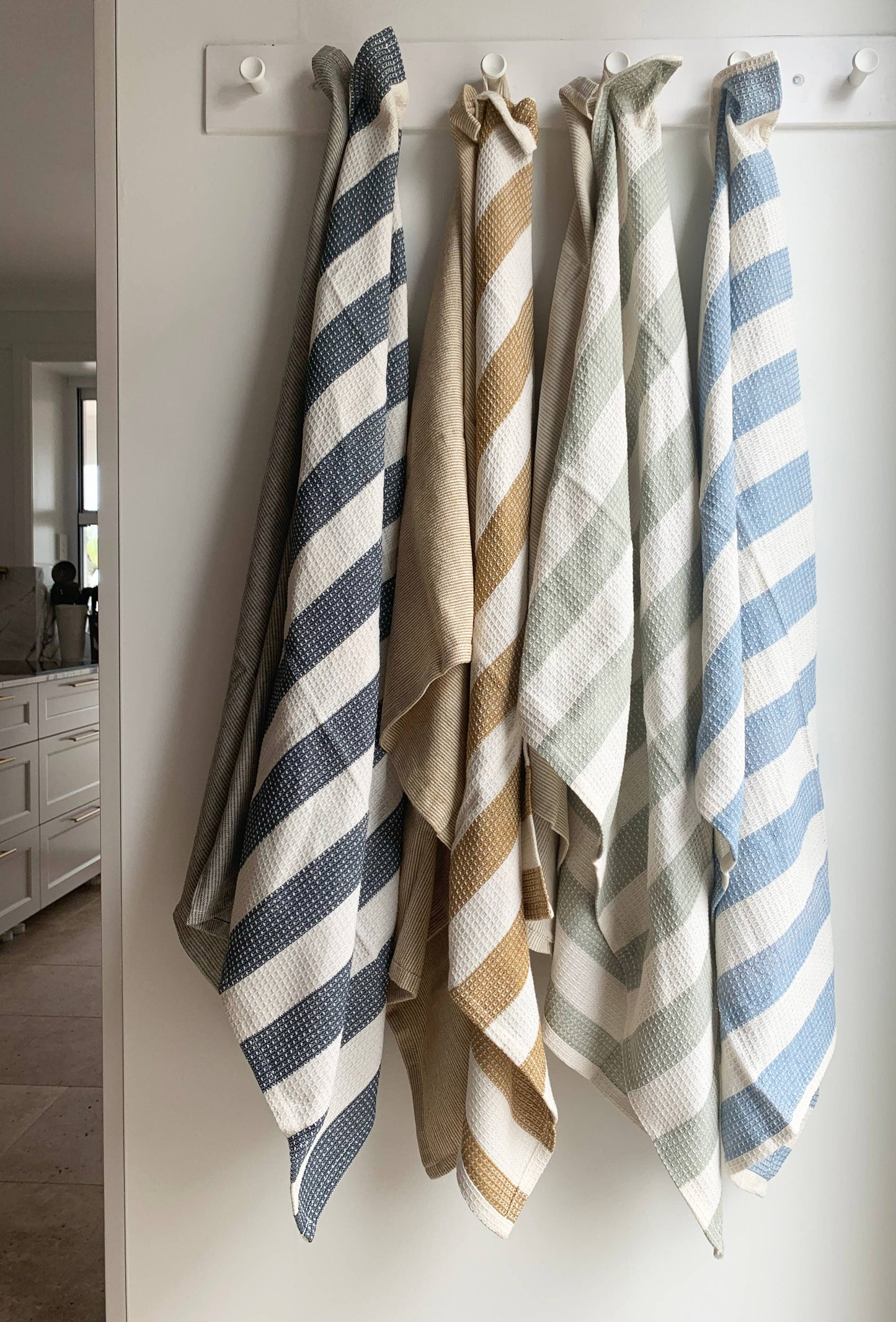 Striped Tea Towel set of 2 Yellow
