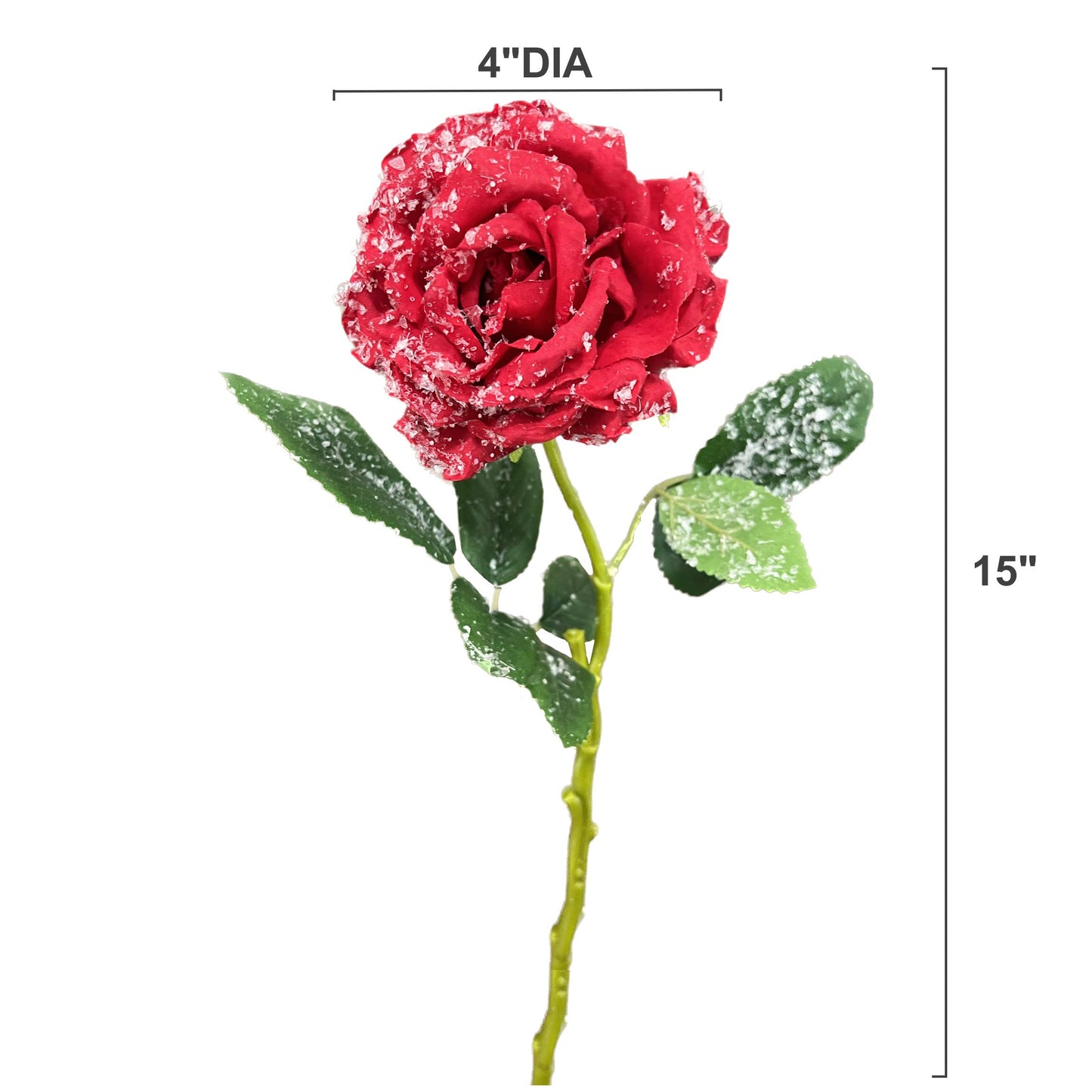 Artificial Snowy Rose: Cream Ivory