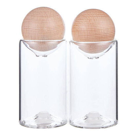 Glass Salt & Pepper Set/2