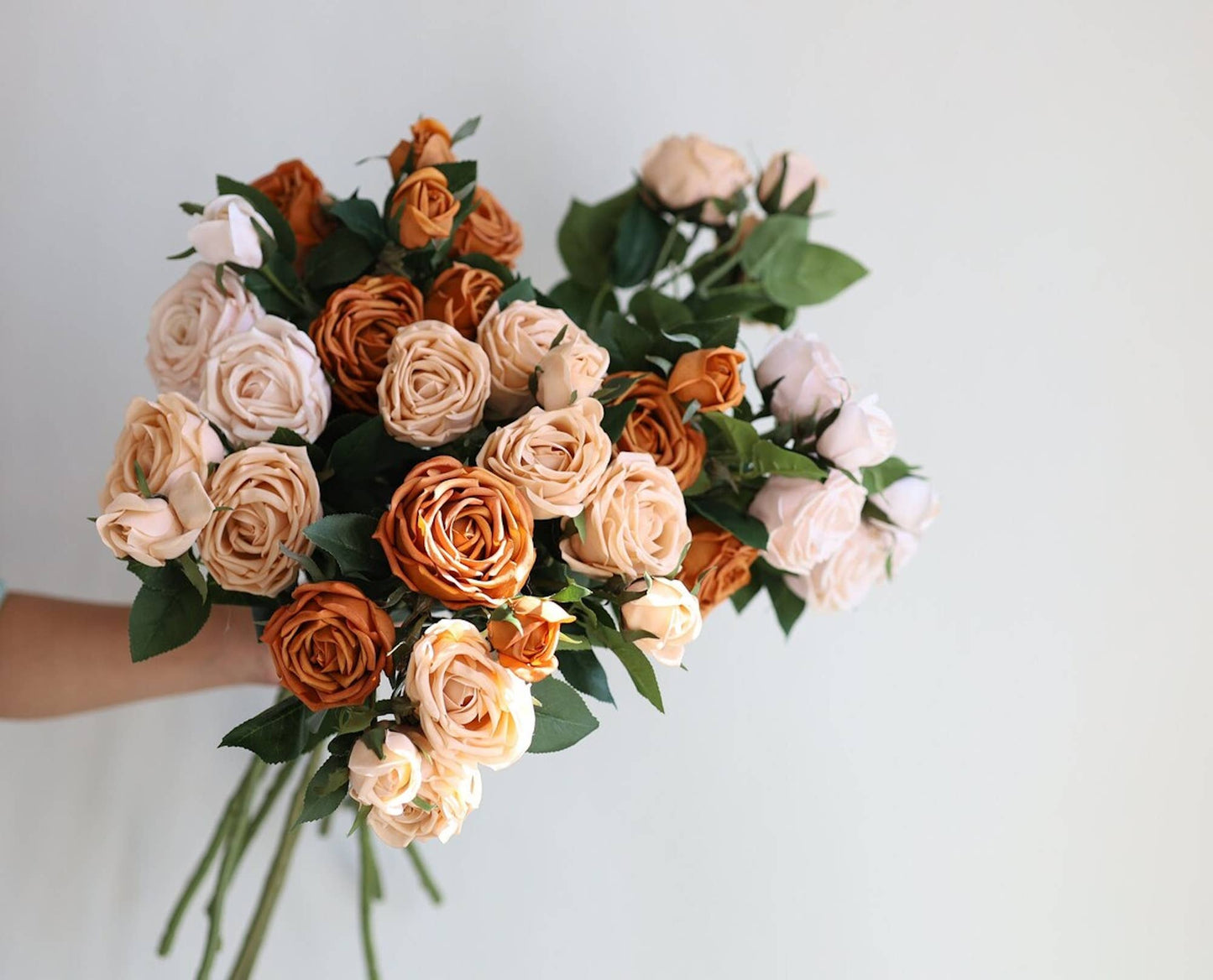 Real Touch Cabbage Rose: Living Coral