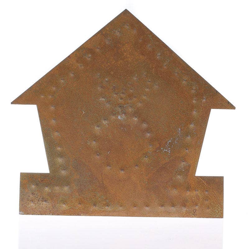 4-1/4" Rusty Tin Embossed Birdhouse