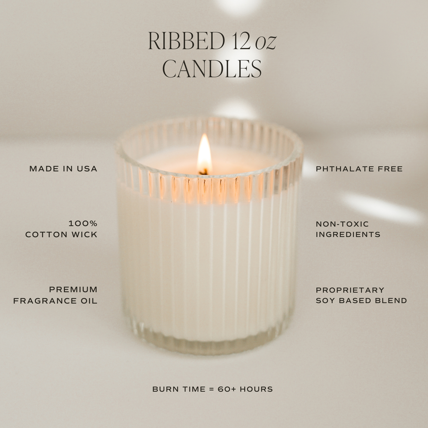 Spa Day 12 oz Soy Candle, Fluted Ribbed Jar - Decor & Gifts