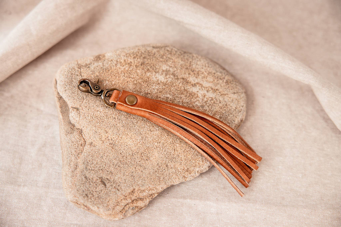 Tassel Key Chain Clip: Russet