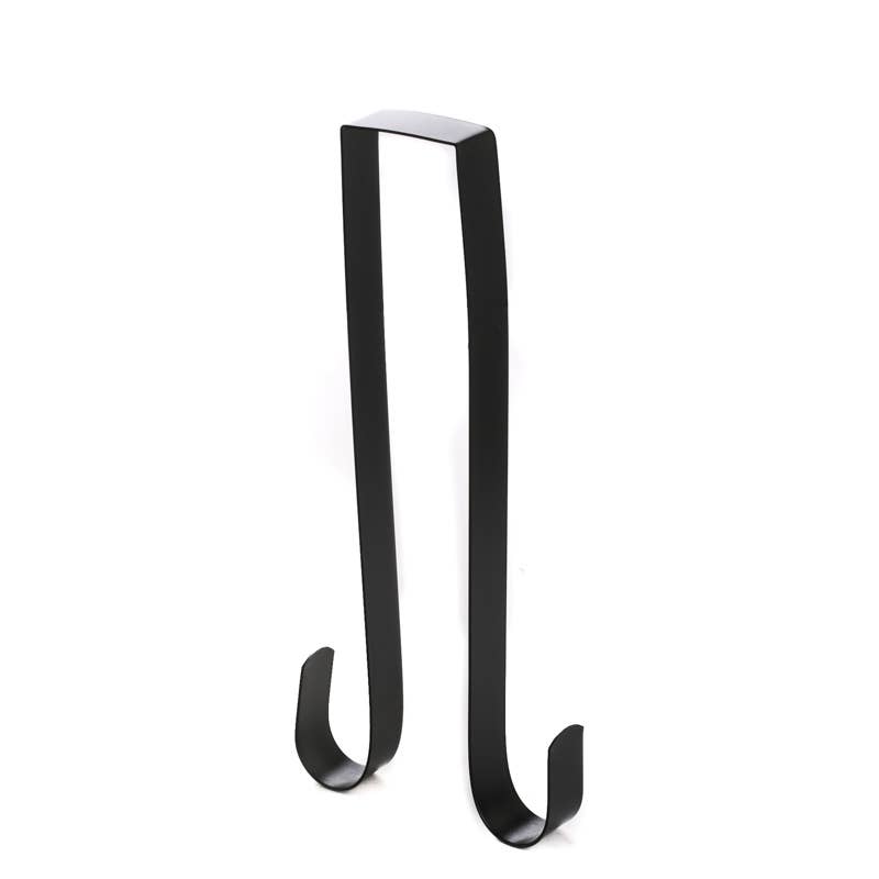 Black Over-the-Door Double Hook Wreath Hanger