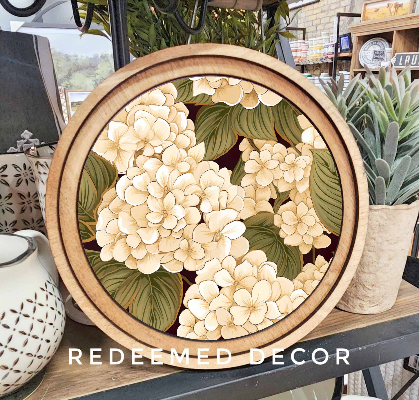 8" Round Hydrangeas Art