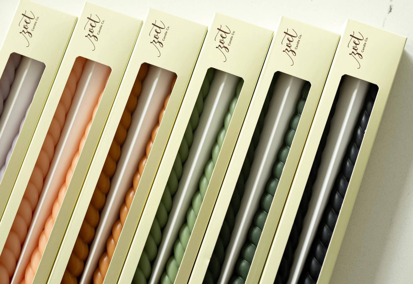 Twisted taper candle Pr | Beeswax & Soy Wax: Coral