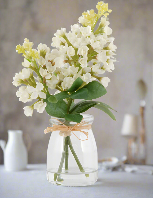 9.25" Lilacs in Bud Vase/Faux Water