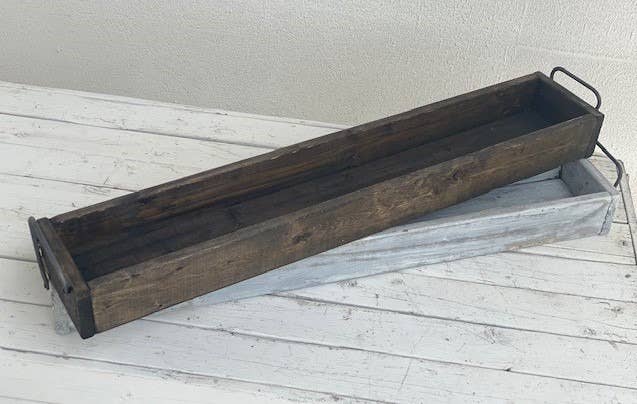 36'' Rustic Wood Tray w/Handles
