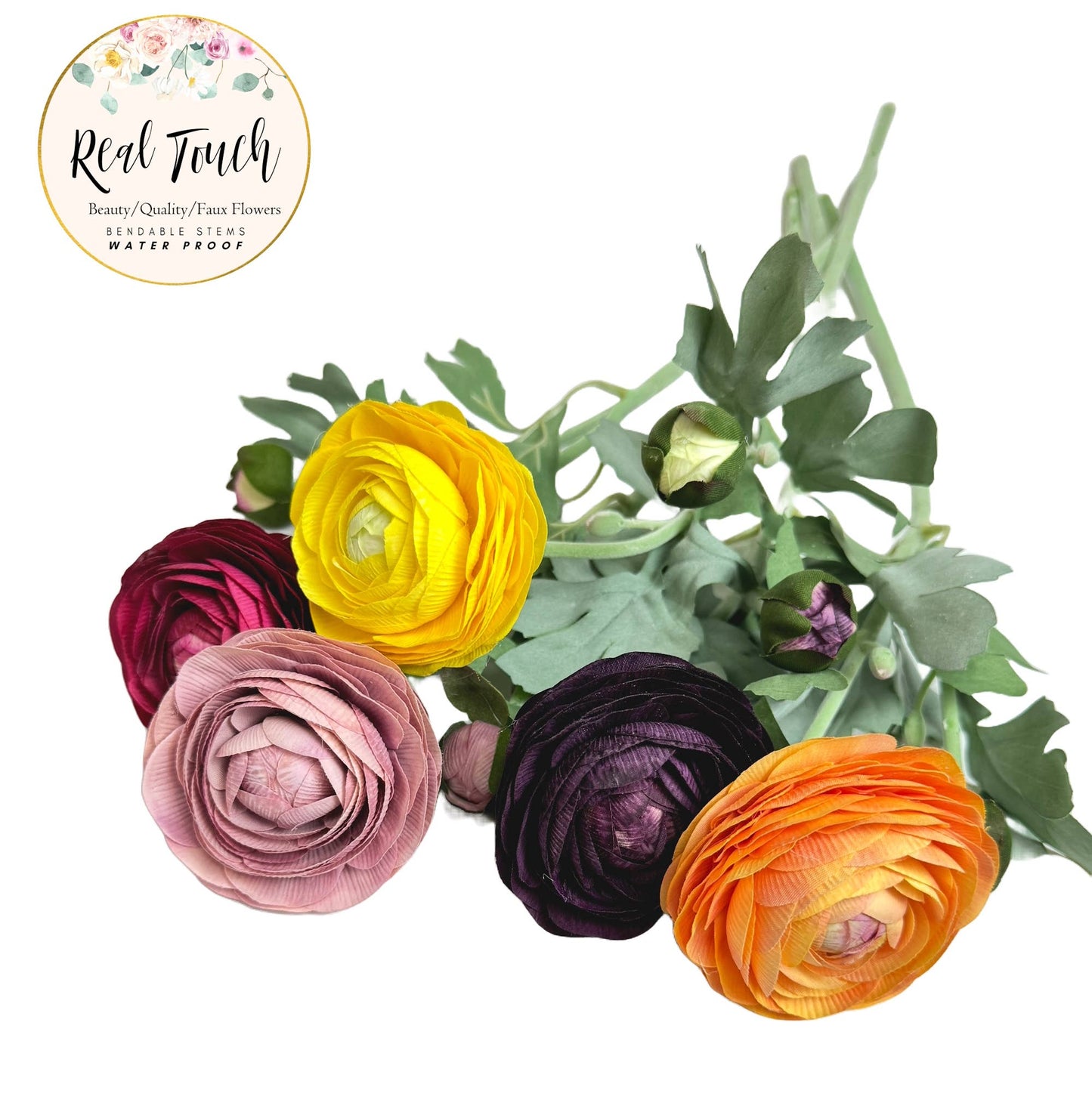 19"-Real Touch Ranunculus : Mauve