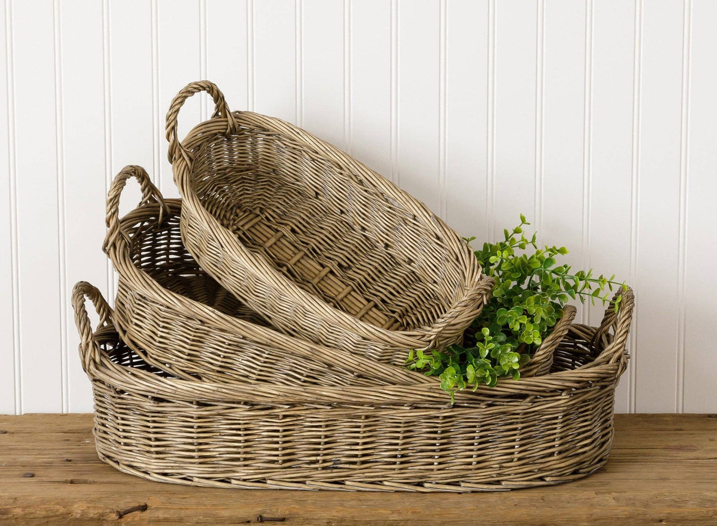 Nesting Oval Wicker Baskets