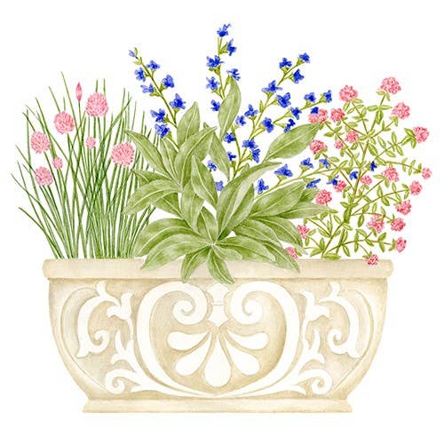 Flour Sack Tea Towel: Herb Planter