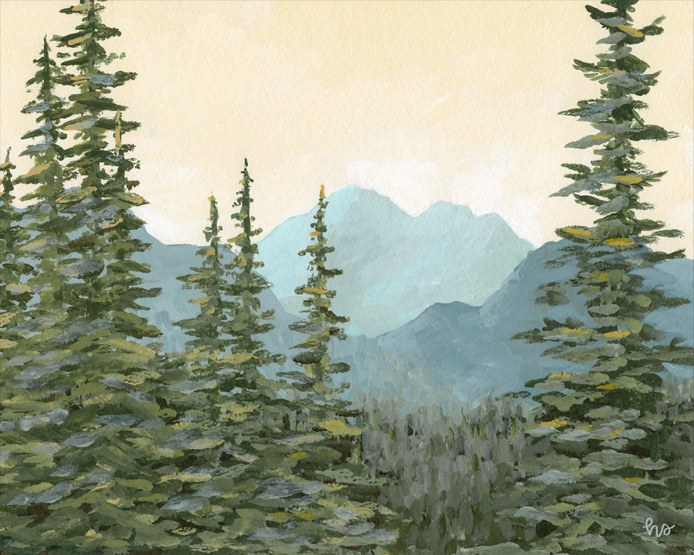 "Pokey Trees" Framed Print: 11x14