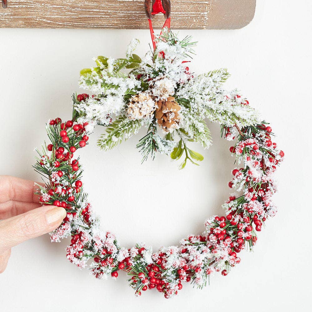7" Snowy Holiday Wreath