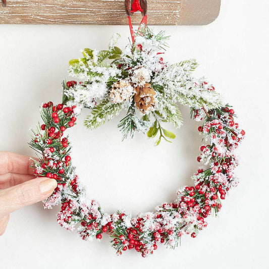 7" Snowy Holiday Wreath