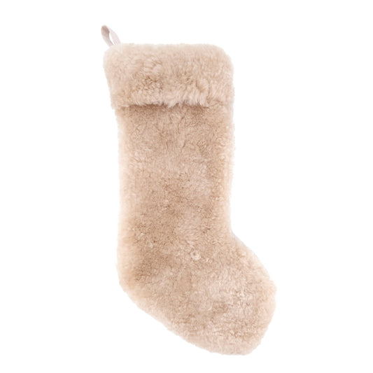 Cozy Lamb Fur Stocking: Ivory