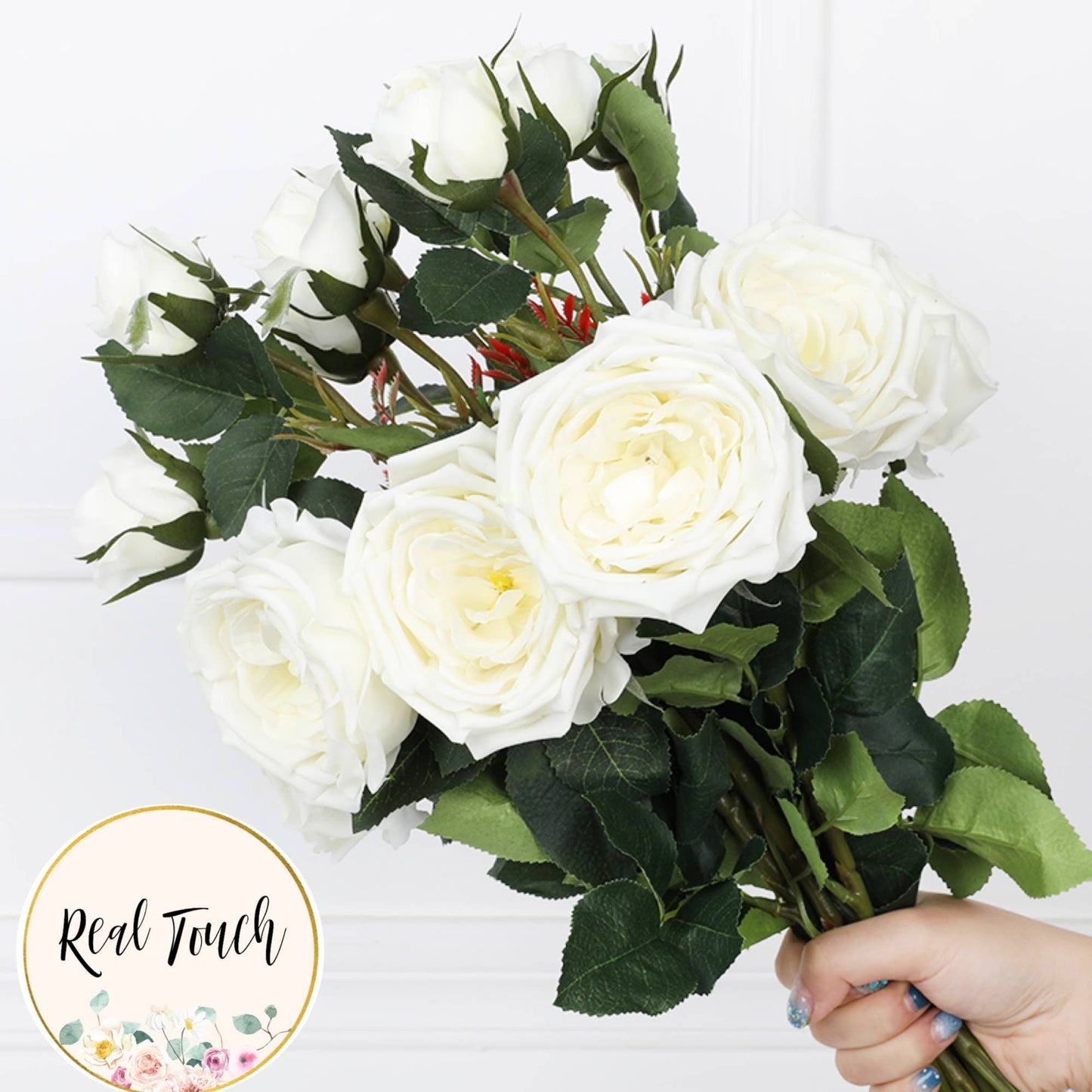 Real Touch Cabbage Rose: Fuchsia