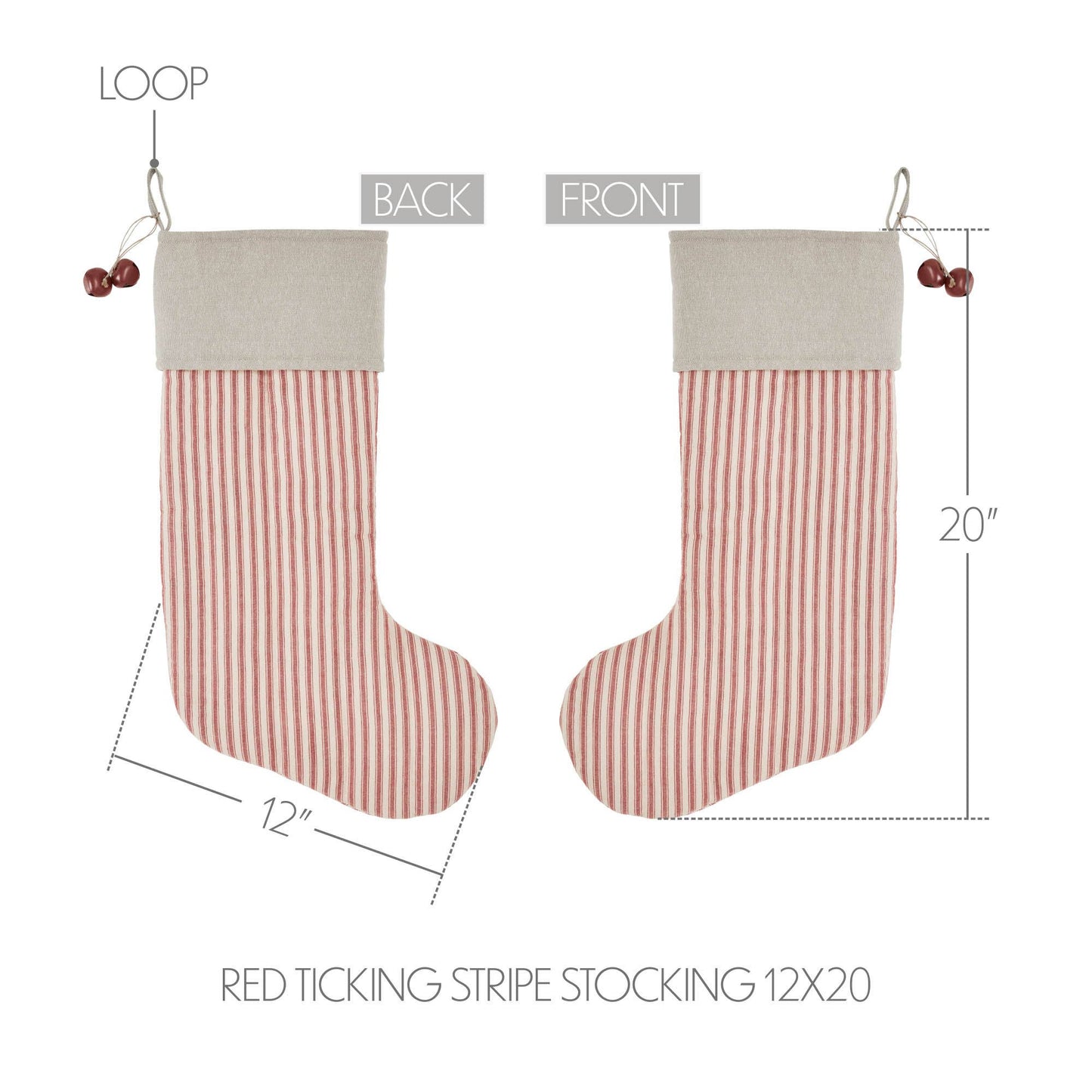 Red Ticking Stripe Stocking