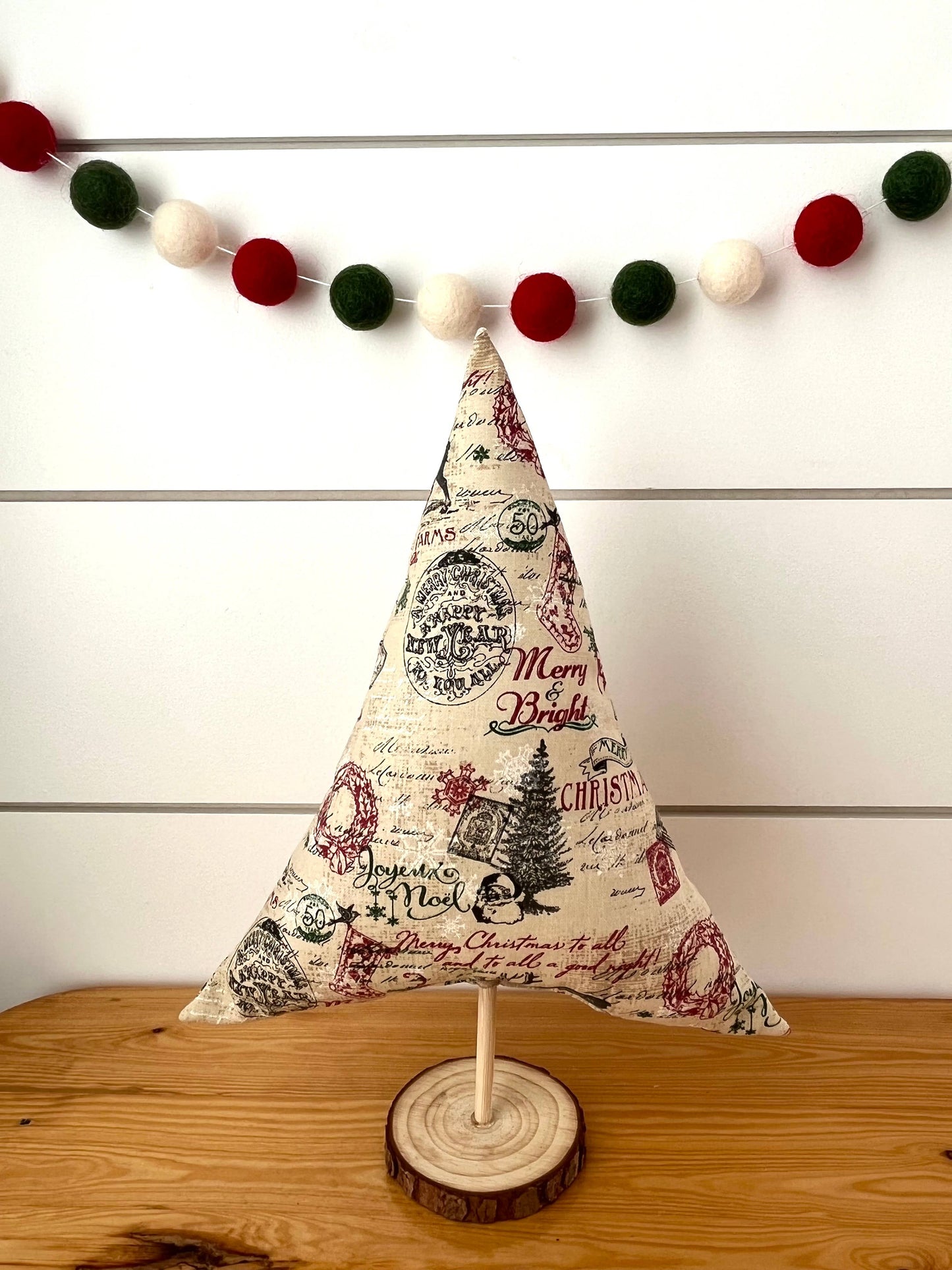 3 pc/set Fabric Vintage Print Christmas Tree