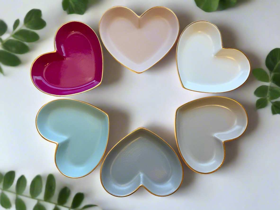 Ceramic Heart Dish : Pink