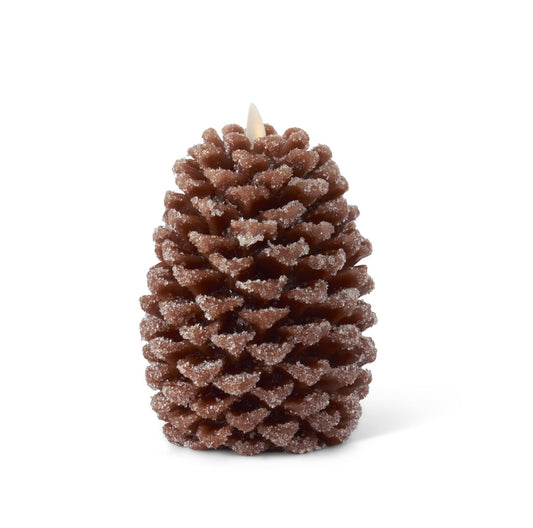 Champagne Glitter Pinecone Candle - 6.5
