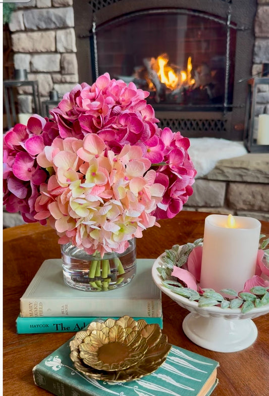 Pink Real Touch Hydrangeas in Water