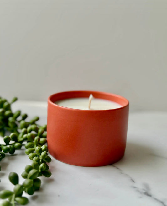Burnt Orange Ceramic Tumbler Candle  - Autumn Air