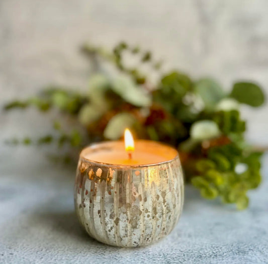 Stripe Mercury Glass Candle 8 oz.