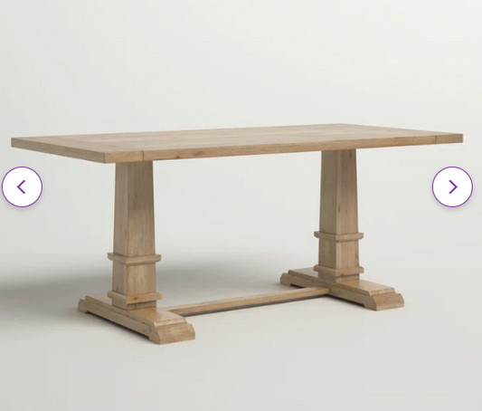 Wood Pedestal Dining Table - Rectangular