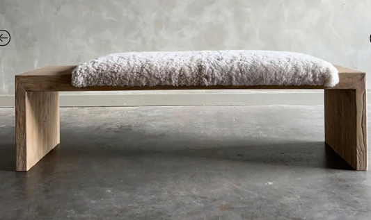 Casi Modern Sheepskin Bench